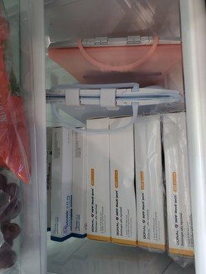 A drawer full of medication that I ordered and did not need totaling close to $600 that I have to keep in my fridge that I no longer need.