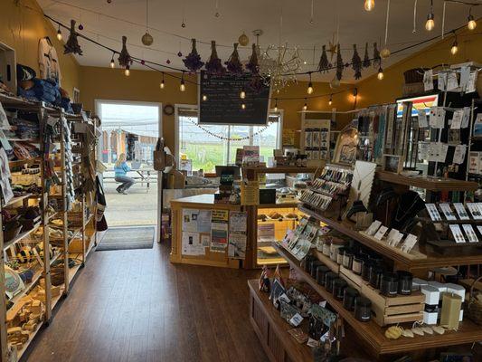 Inside the farm stand