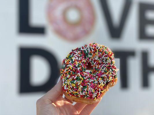 Chocolate glazed with Sprinkles