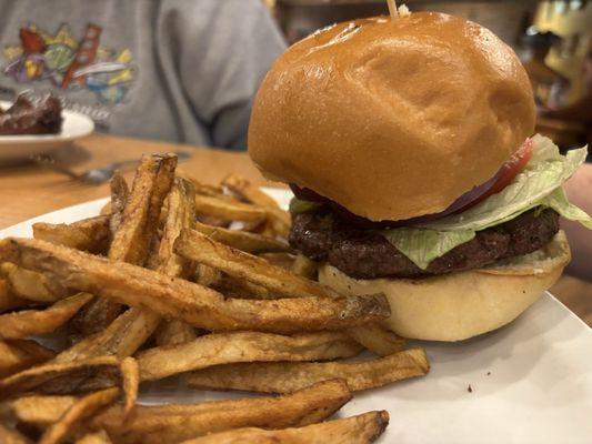 Burger and fries