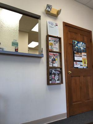 The waiting area is small; I rarely share it with any other patients.