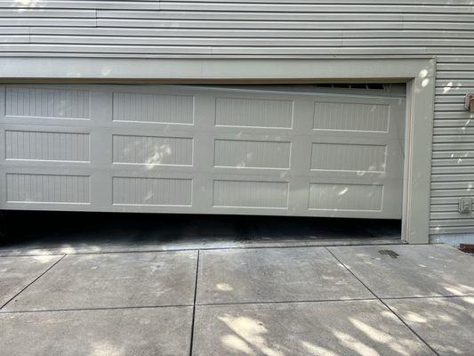 Broken garage door