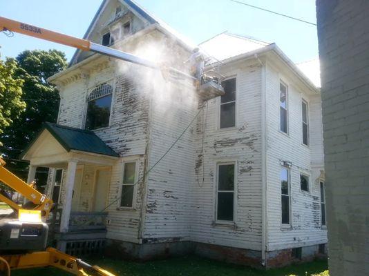 Residential exterior wash repair restore and paint job