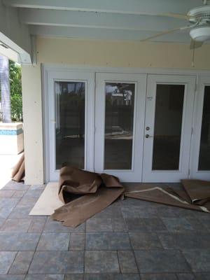 Impact doors and windows are perfect for electrostatic paint on site with hardly any over spray.