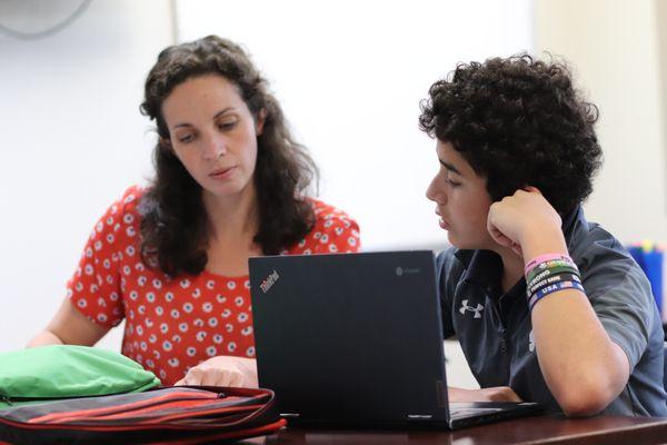 St. Francis Counselor working with student