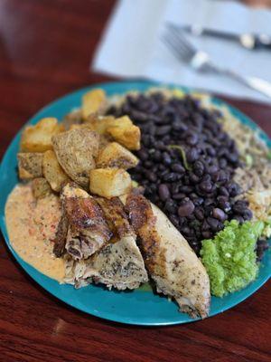 Chicken and rice. SO MUCH RICE. not bad for $12