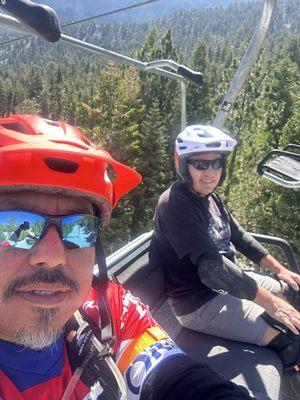 Ski lift for mountain biking