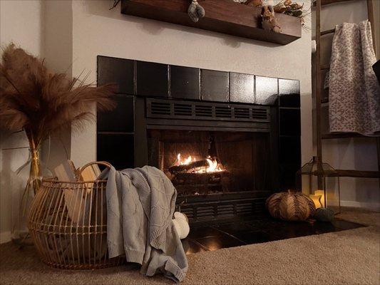 Fireplace. Almost all upstairs units have them