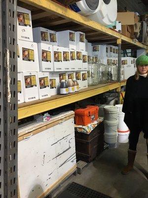 Taking a tour of where the mead is made!