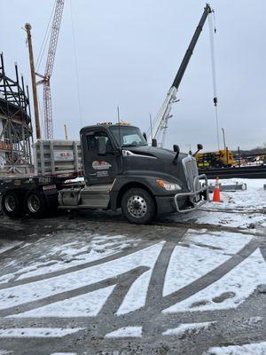 Flatbed service. ELS delivering to the new Buffalo Bills Stadium!
