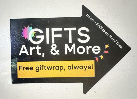Gifts and more gifts and always free wrapping and tags!