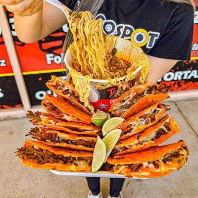 Birria tacos and ramen at The Taco Spot - Baseline location is in Phoenix