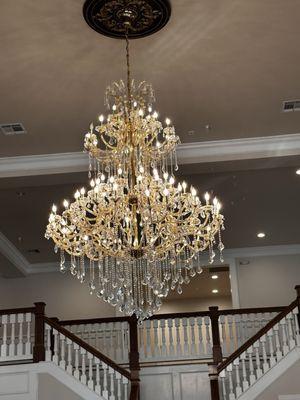 Chandelier inside reception hall