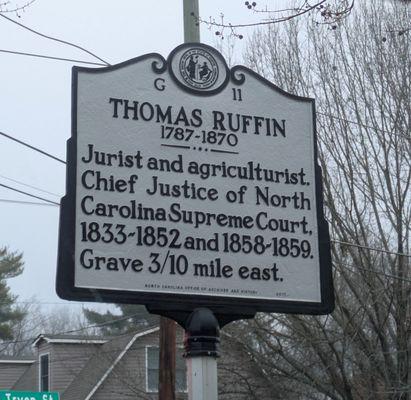 Thomas Ruffin Historical Marker, Hillsborough