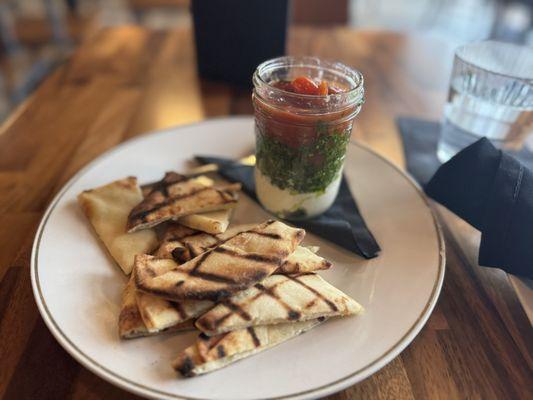 Tomato Jam Jar with naan