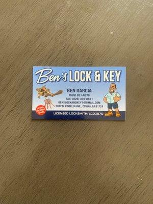 Ben's business card.