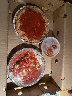 Eggplant Parmesan and meatballs side