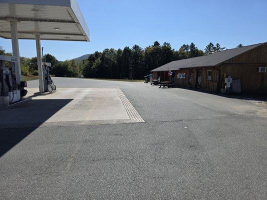 Exterior. Fuel, picnic tables, lots of parking.