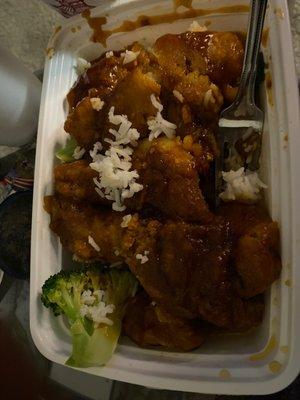 The breading was soggy ! It's a no for me and I paid $13