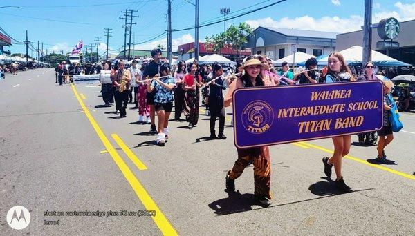 Waiākea Intermediate Titan Band. 2025 Merrie Monarch Festival Royal Parade. April 26, 2025 @ 10:30am.