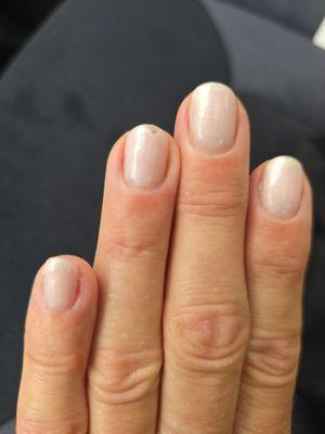 Mani. Chipped gel , less than 24hrs post mani