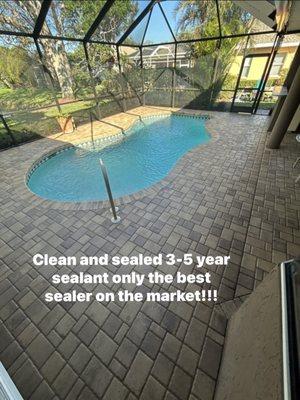 This is a job we did for a customer!
Lanai was completely cleaned. Pavers were cleaned , blown off , and sealed.