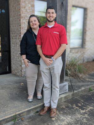 Christy (office manager) and Noah (team leader)