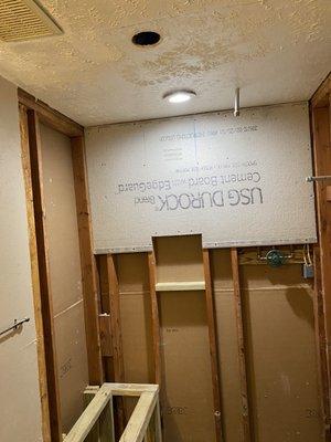 Channelview Project, Hardie Backer Install