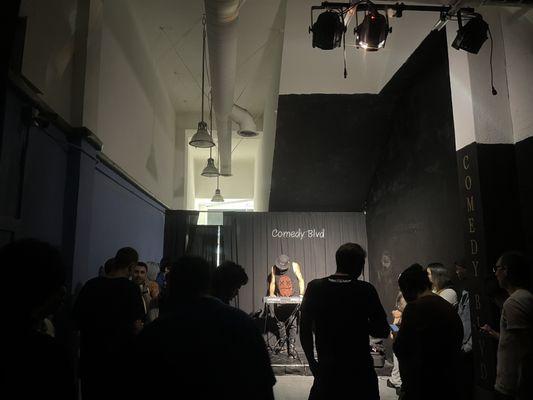 Inside the building of Comedy Blvd. It's extremely bland and not interesting.