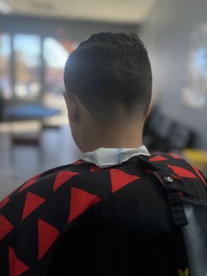 Number 1 With Taper Back Comb Over Haircut