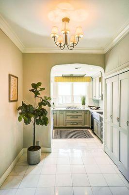 West Hollywood Condo Chandelier | entryway of Granville Towers home | Jae Wu & Sean McMillan Heyler Realty