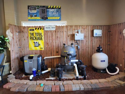 Retail store for pool equipment, parts and chemicals