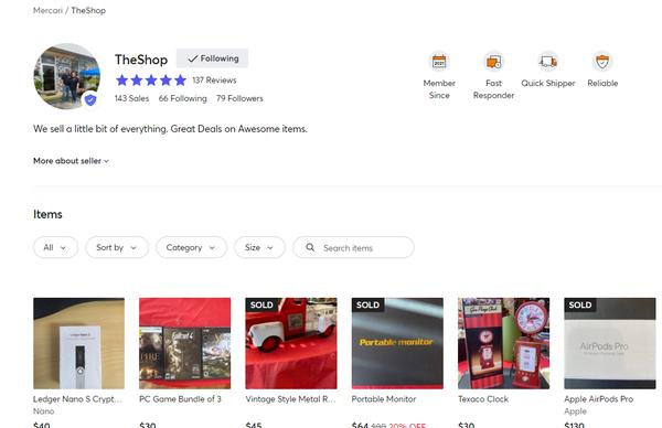 THE SHOP ON MERCARI DO NOT TRUST