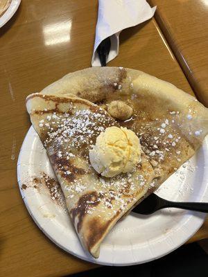 Nutty banana foster crepe 21+