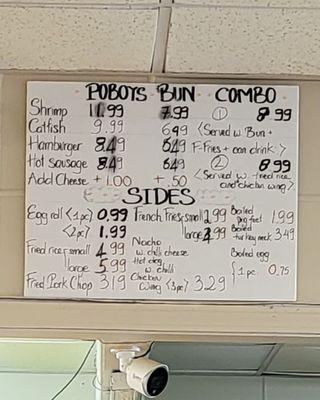 Menu as of 5/17/22