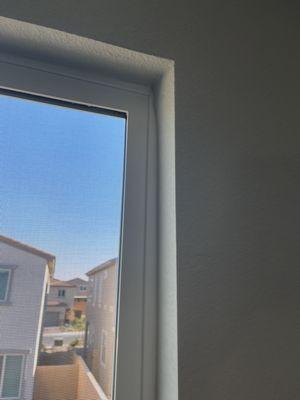 Crooked window frame. Customer Service Manager told me "we don't fix these - you have to let it go"