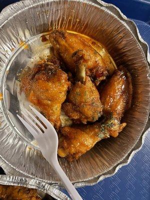 In what alternate reality do these qualify as "jumbo" chicken wings, worth $2 each? Fool me once, shame on you...