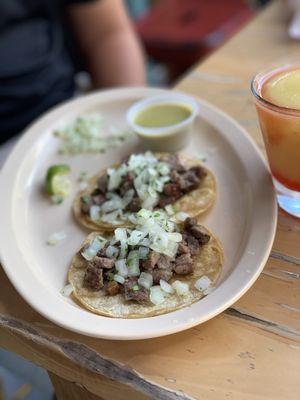 Carna asada street tacos & $3 each