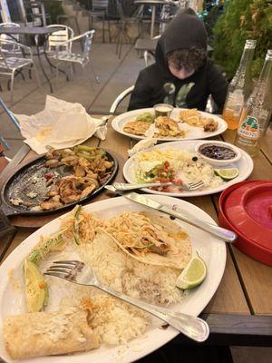 Blacked fish tacos, chick fajitas, chicken & cheese quesadillas...whoops, we already started eating!