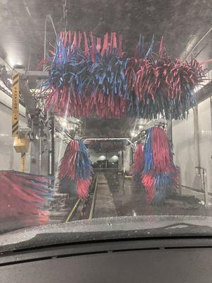 Car wash bay interior