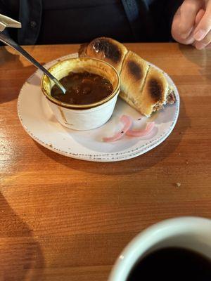 Brisket Hoagie and Beans