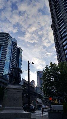 John Harte McGraw's statue in lower left (6/17/19)