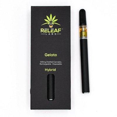 Gelato disposable vape cartridge made by Oklahoma's own Releaf Labs