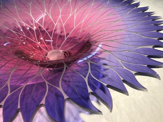 Summer's Bloom
Blown glass layering gold ruby & hyacinth
Sandblasted interior and deeply carved lip