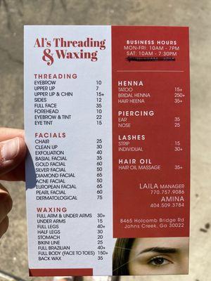 Al’s Threading and Waxing