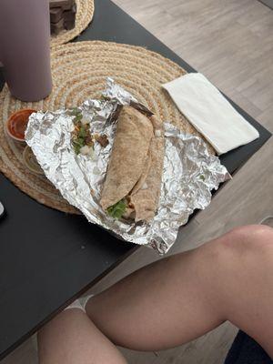 This is how my burrito came out the foil.
