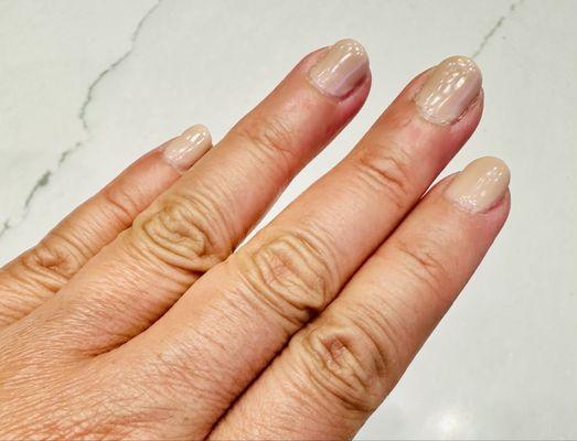 Gel manicure nude color