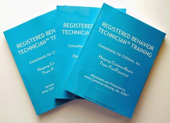Published & Mailed RBT Training Manual & Workbook (Regularly $30 each)