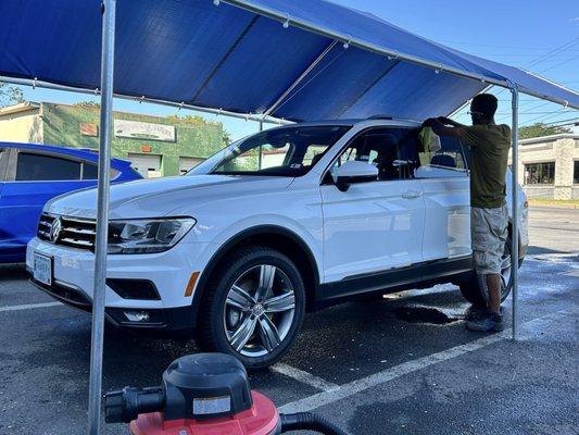 SUV cleaned with attention to detail and at a reasonable price.