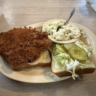 Amazing pork chop sandwich